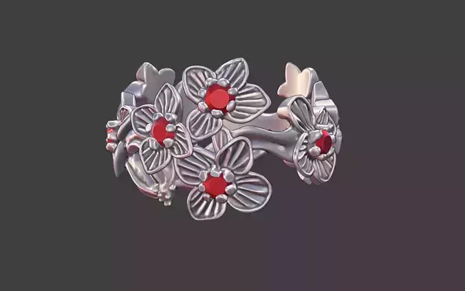 lightweight daisy flower ring gemstones
