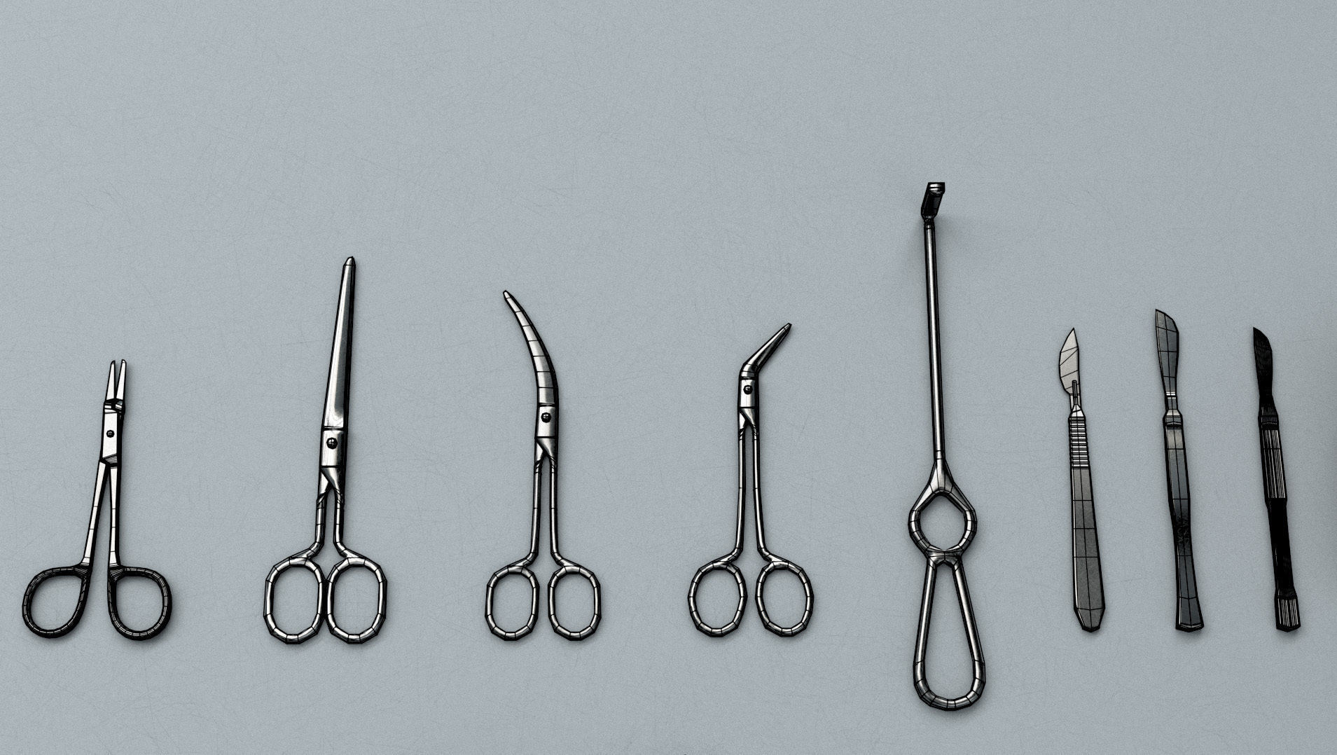 Surgical Instruments - Medical Equipment Collection Low-poly 3D model_21