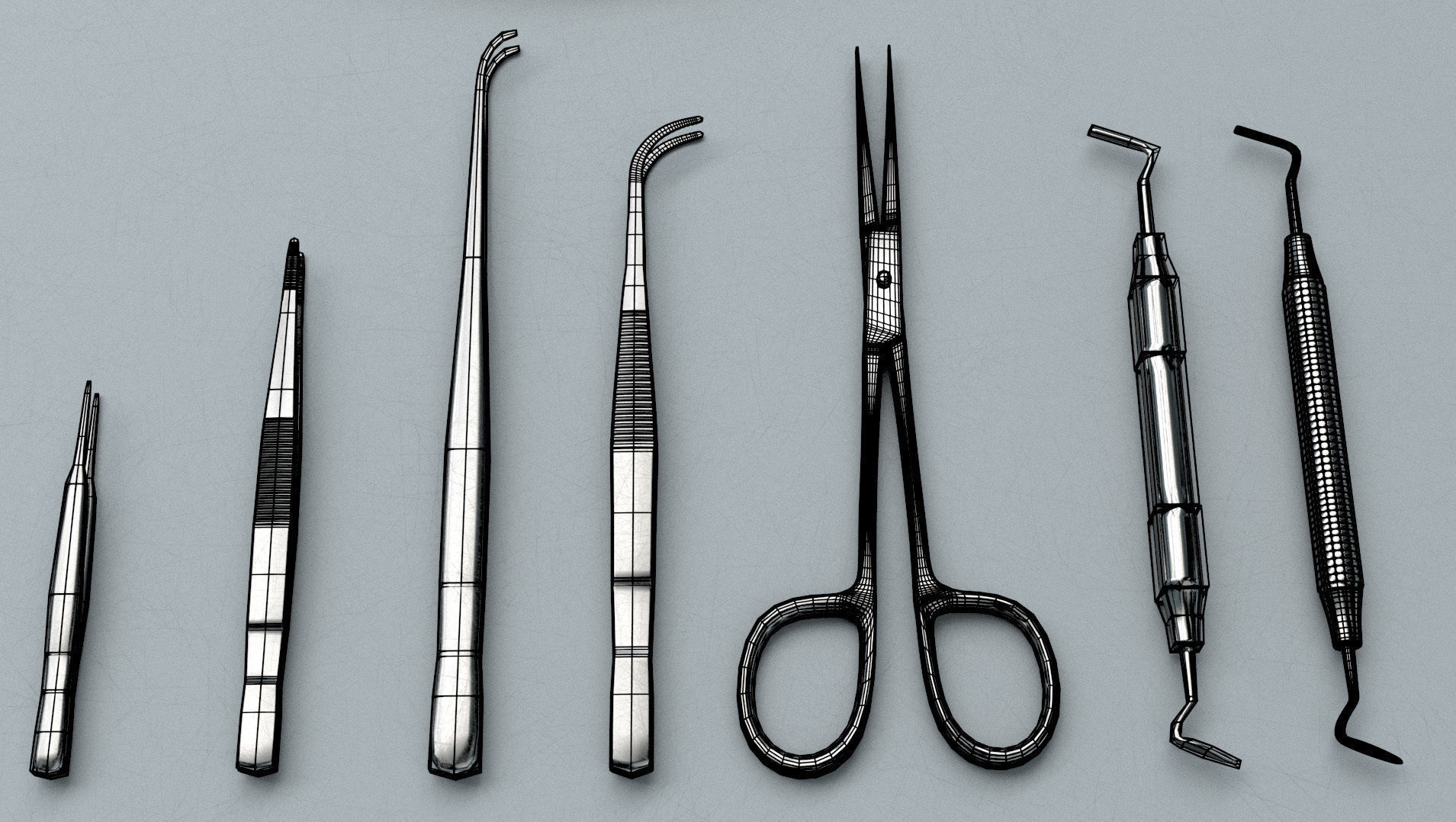Surgical Instruments - Medical Equipment Collection Low-poly 3D model_20