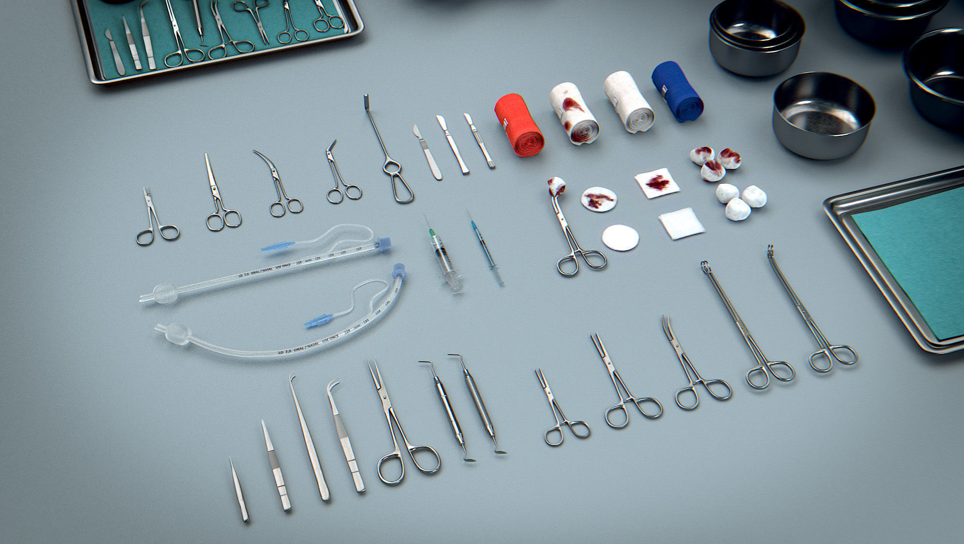Surgical Instruments - Medical Equipment Collection Low-poly 3D model_10