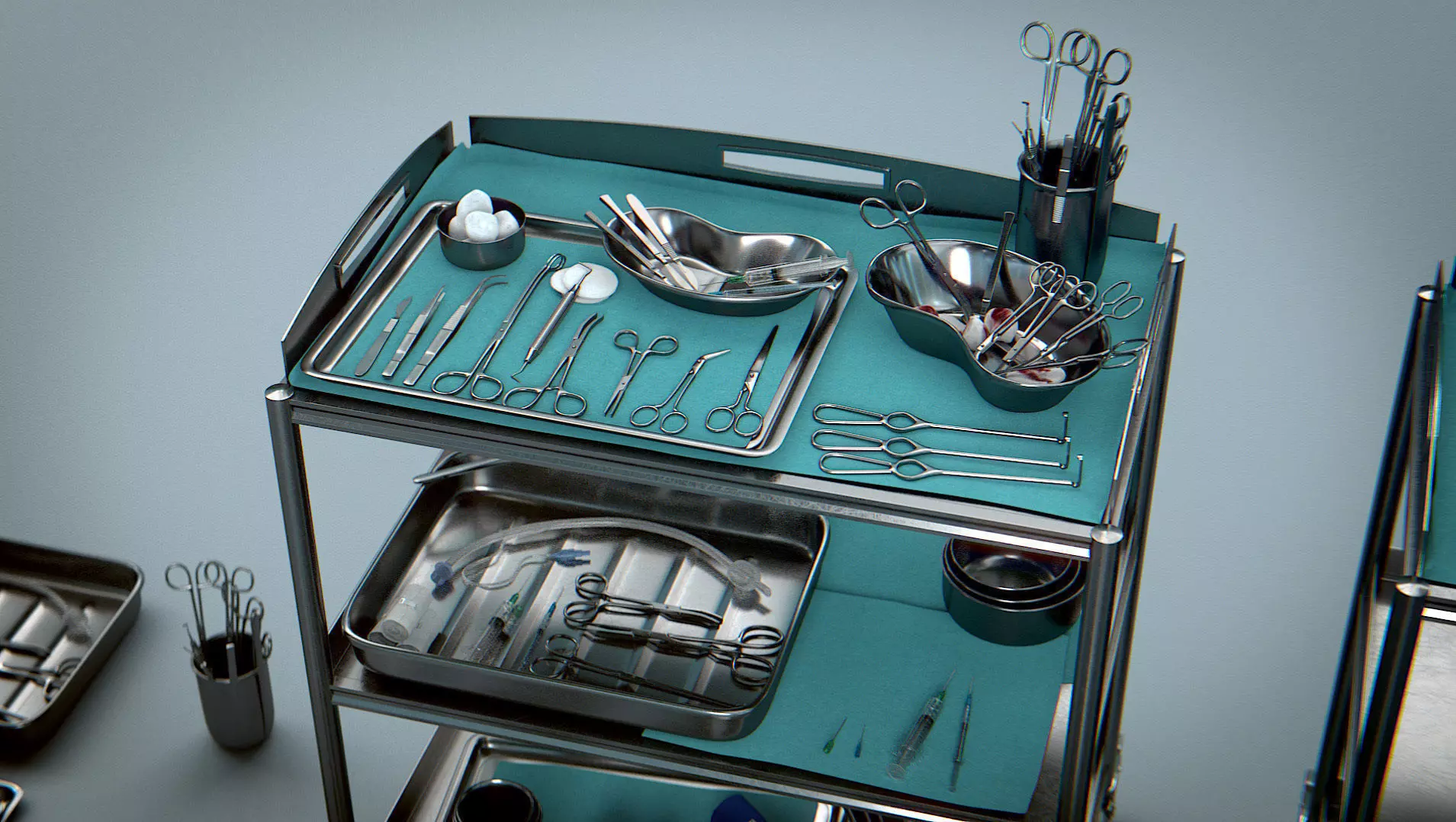 Surgical Instruments - Medical Equipment Collection Low-poly 3D model_0