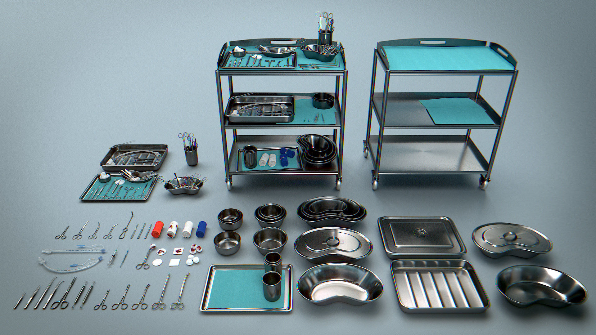 Surgical Instruments - Medical Equipment Collection Low-poly 3D model_1