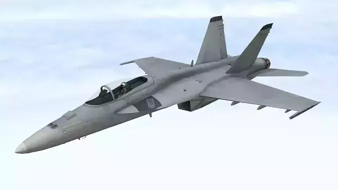 Fighter Jet Flying In Sky Plane V12 Low Poly 3D Model