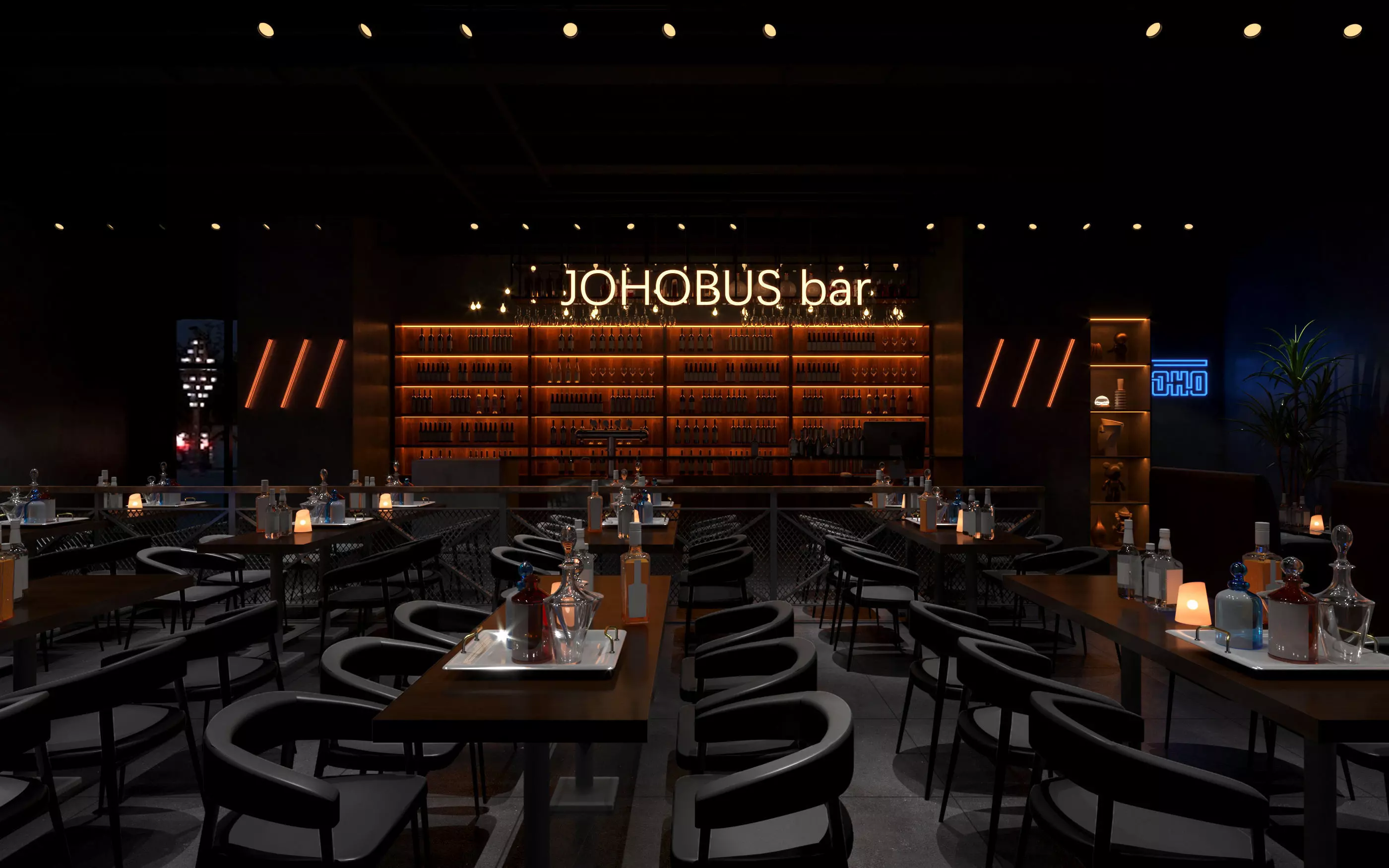 Luxury nightclub bar interior 12 3D model