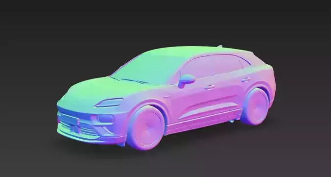 Porsche Macan 2024 - High-Poly Realistic 3D Model 3D model 7