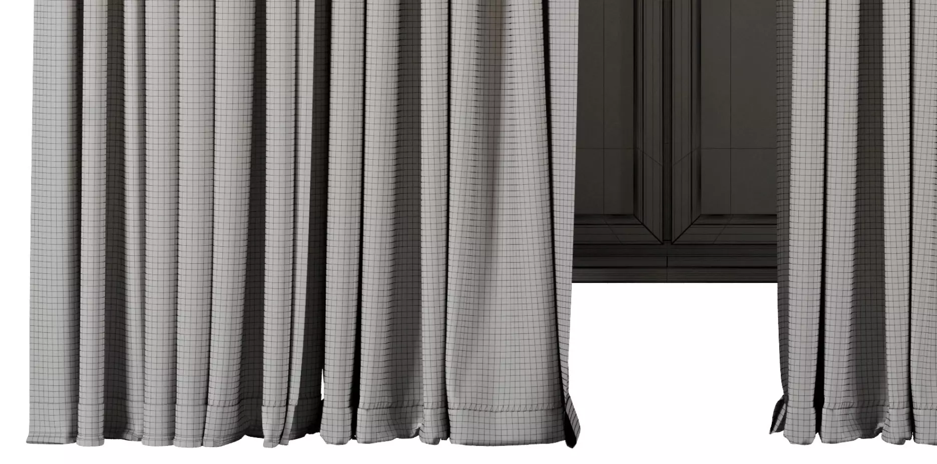Linen Curtain - roman Curtain 40 Low-poly 3D model_6
