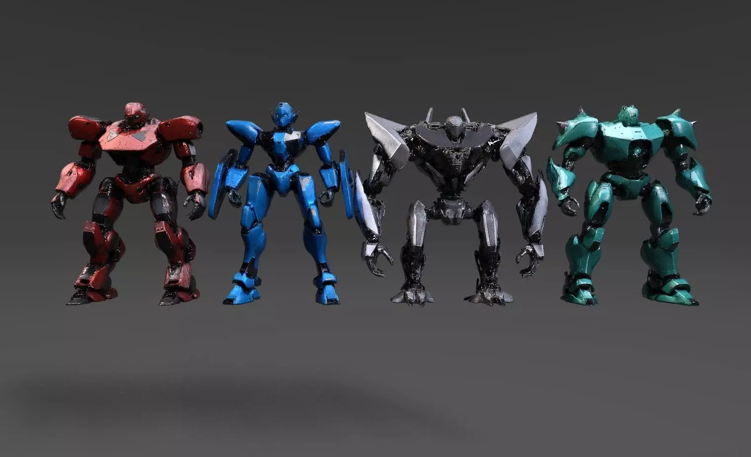 Robots Pack 3 Low-poly 3D model_0