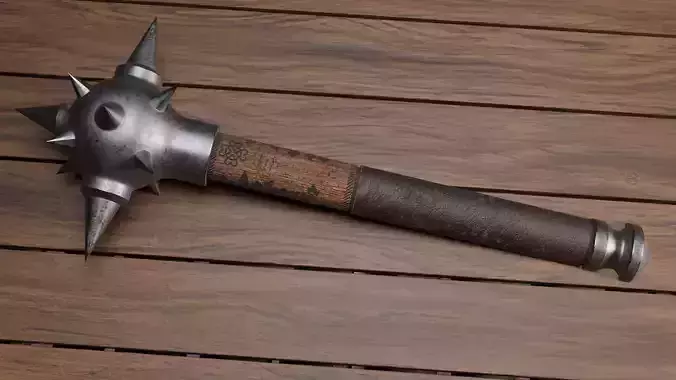  medieval fantasy Old Age Mace game-ready PBR 4K
