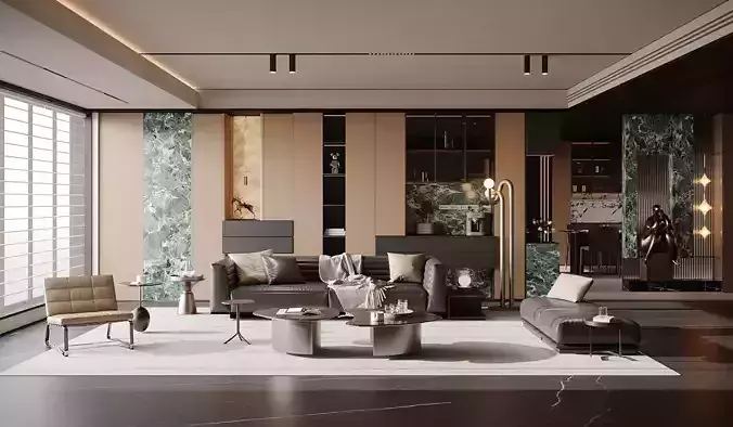 Italian-style living and dining room