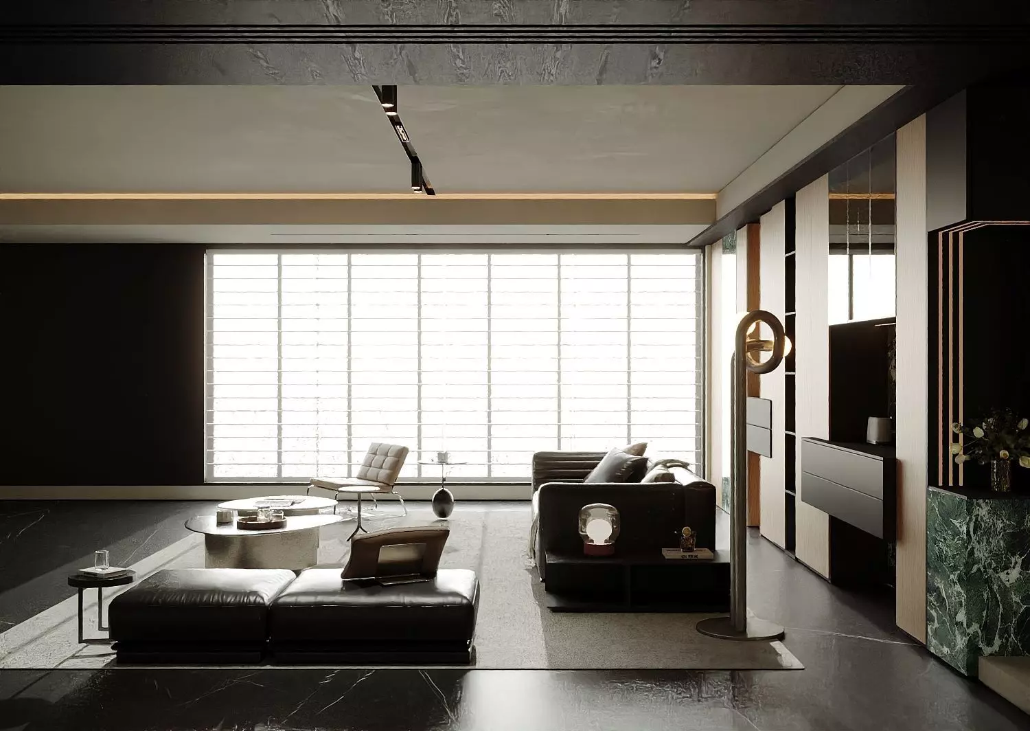 Italian-style living and dining room 3D model_3