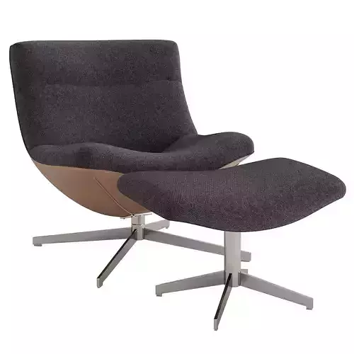 Wesley swivel chair with footrest