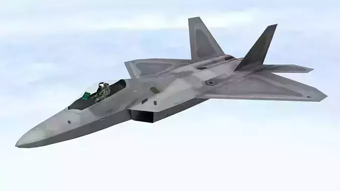 Fighter Jet Flying In Sky Plane V13 Low Poly 3D Model