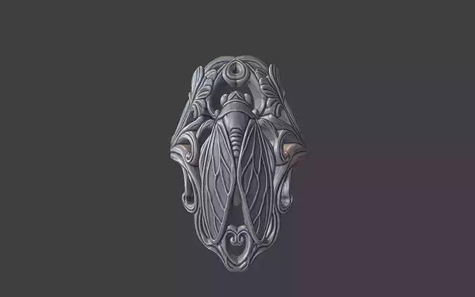 cicada ring bug art nouveau ring