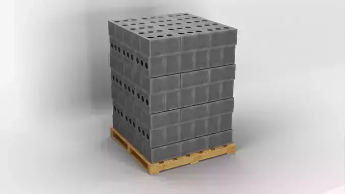 Wooden Pallet with Bricks 3