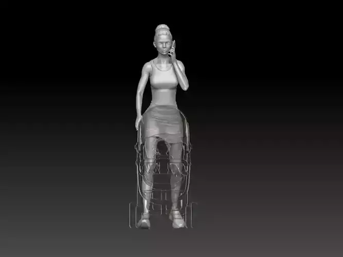 Mom walks in the park with a stroller 2