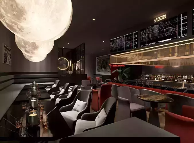 Luxury nightclub bar interior 