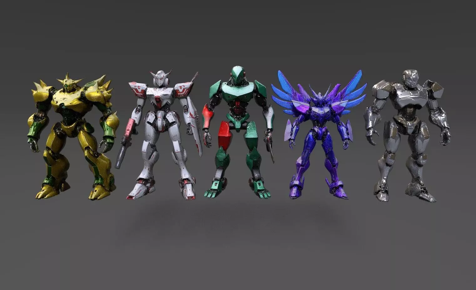 Robots Pack 9 Low-poly 3D model_0