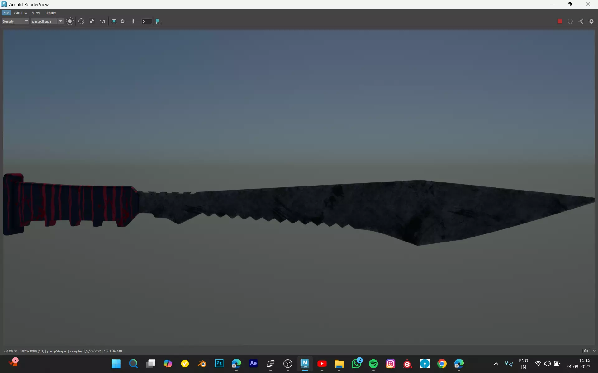 Sword model  Low-poly 3D model_1