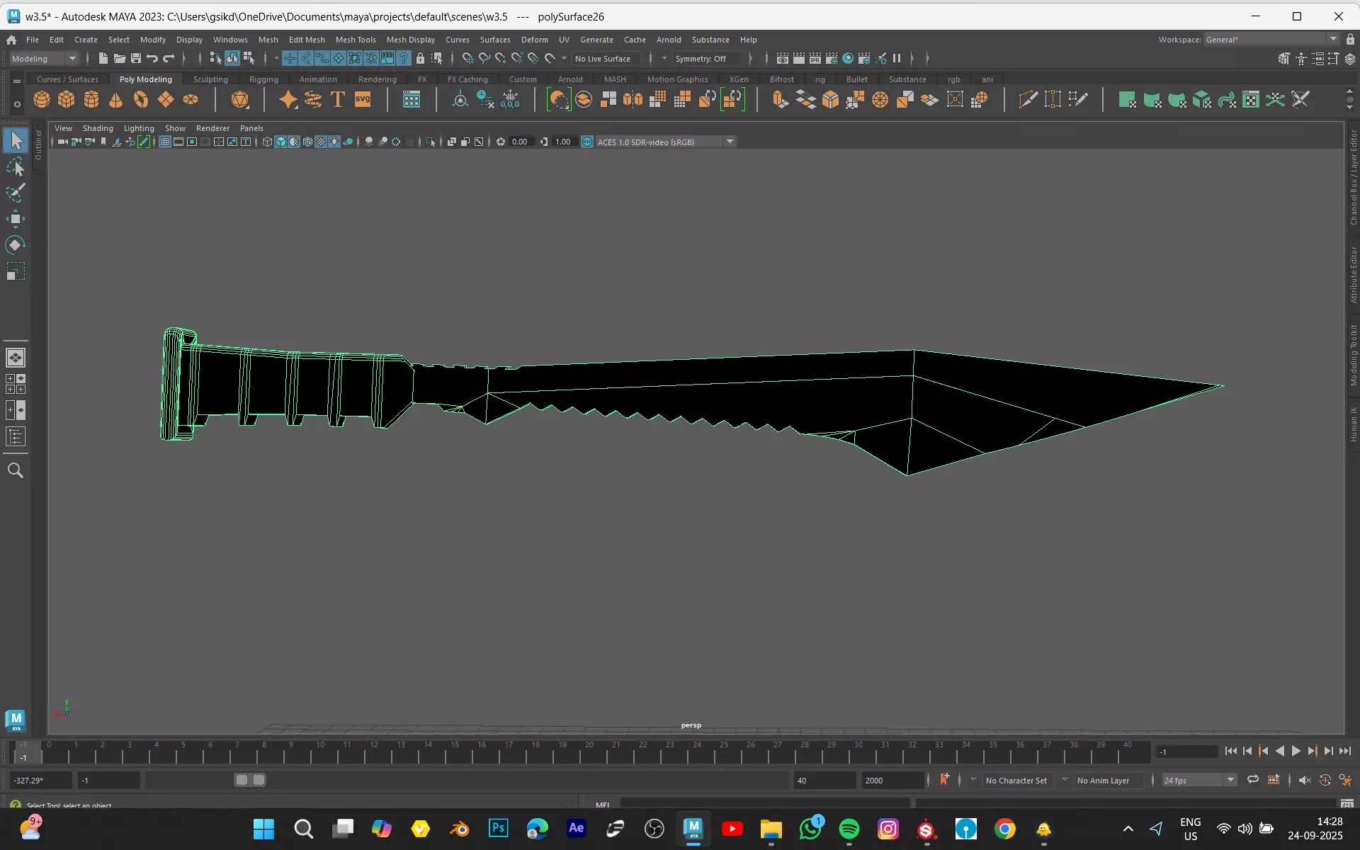 Sword model  Low-poly 3D model_2