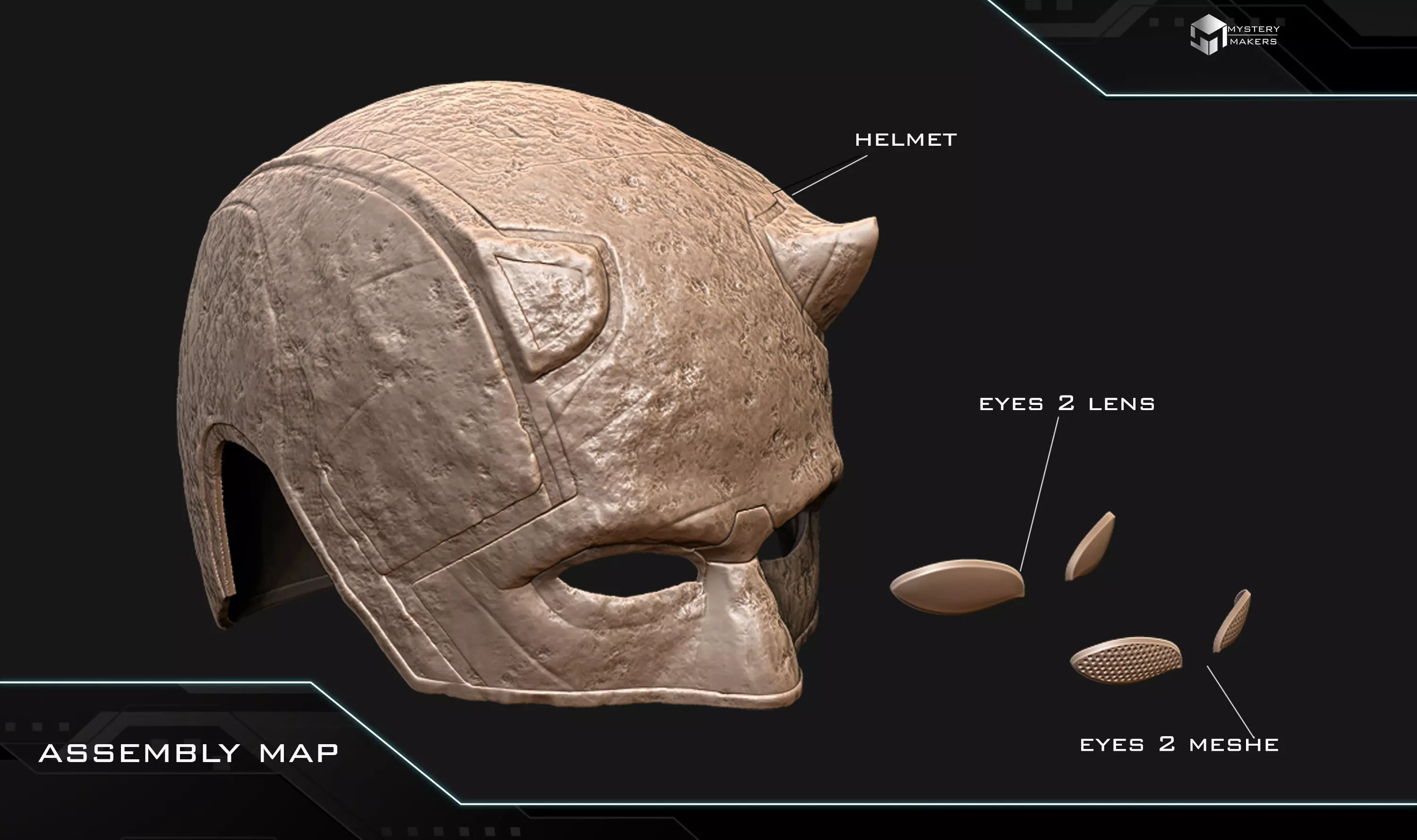 Daredevil Born Again cowl bundle 3D print model_5