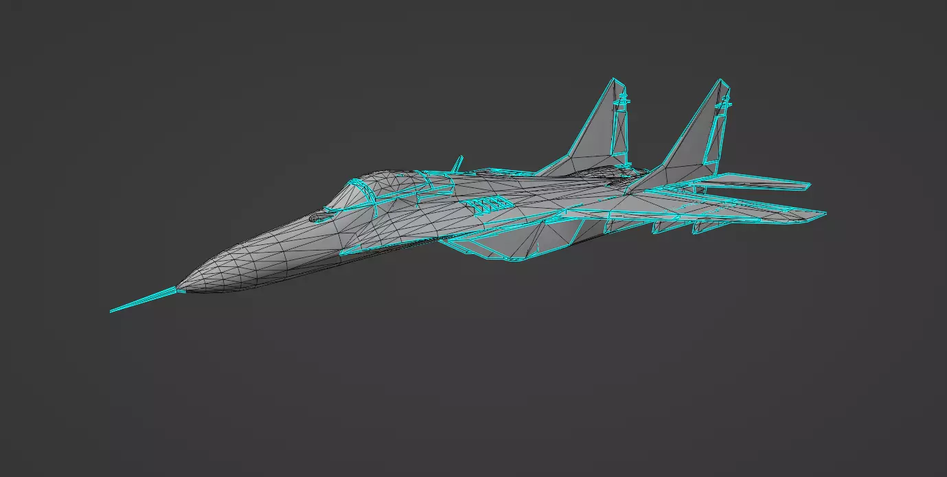 Fighter Jet Flying In Sky Plane V02 Low Poly 3D Model Low-poly 3D model_9