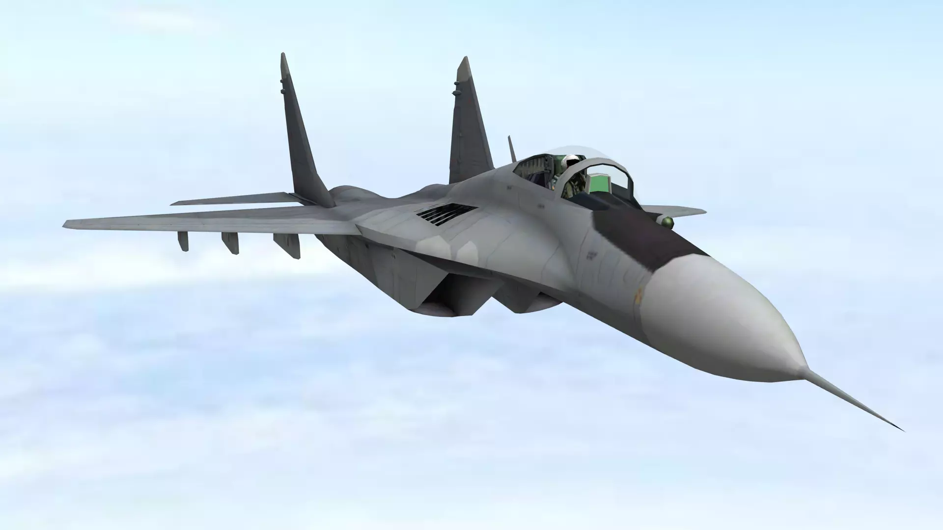 Fighter Jet Flying In Sky Plane V02 Low Poly 3D Model Low-poly 3D model_5