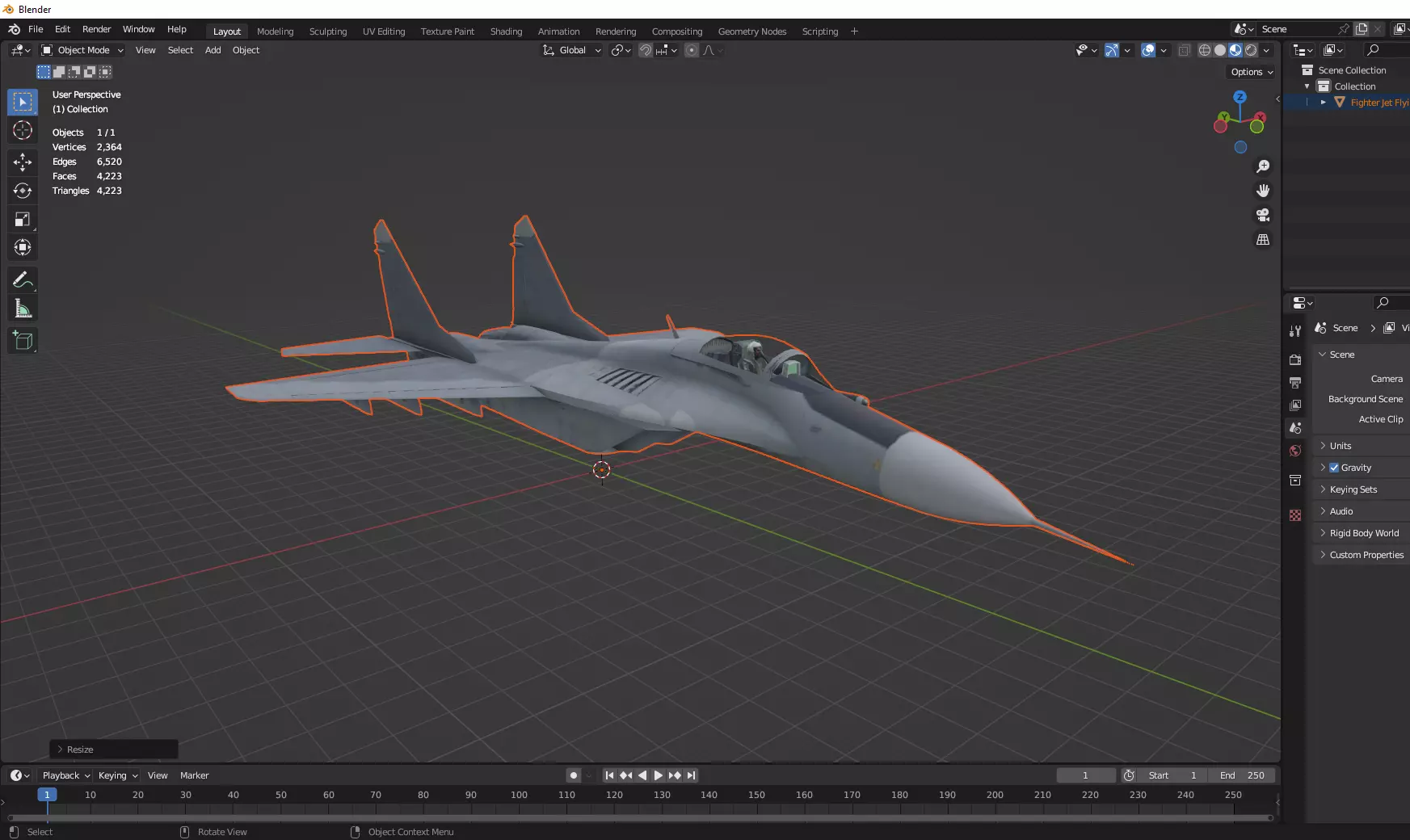 Fighter Jet Flying In Sky Plane V02 Low Poly 3D Model Low-poly 3D model_7