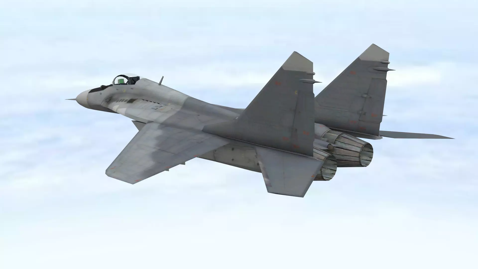 Fighter Jet Flying In Sky Plane V02 Low Poly 3D Model Low-poly 3D model_2