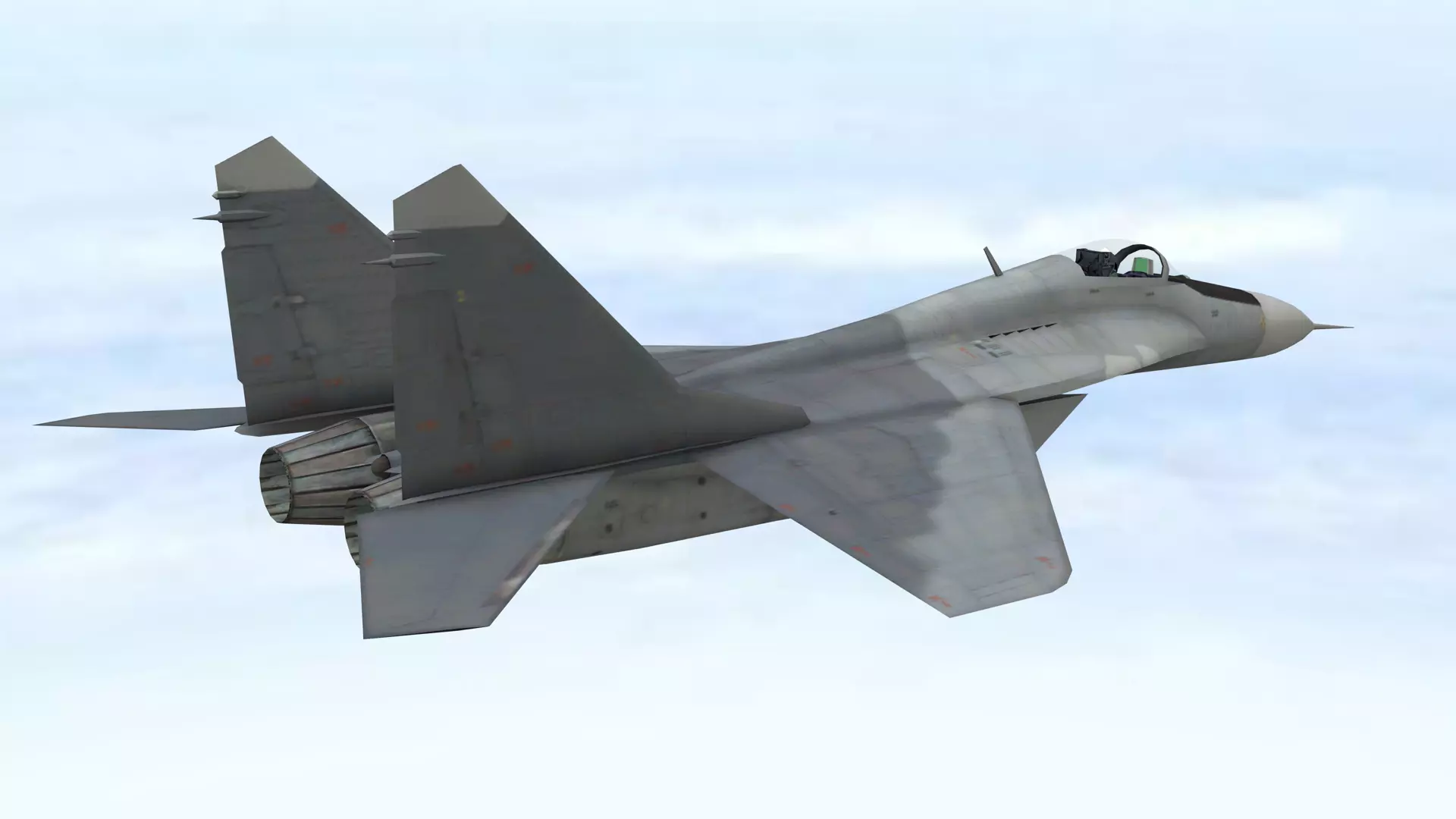 Fighter Jet Flying In Sky Plane V02 Low Poly 3D Model Low-poly 3D model_4