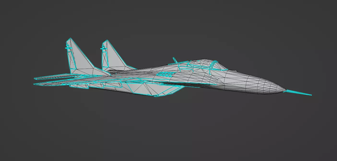 Fighter Jet Flying In Sky Plane V02 Low Poly 3D Model Low-poly 3D model_8