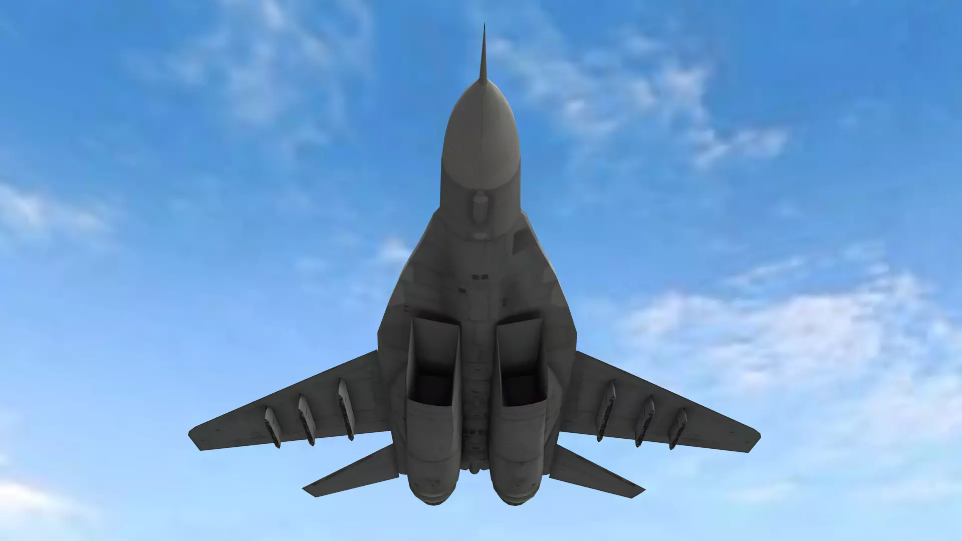 Fighter Jet Flying In Sky Plane V02 Low Poly 3D Model Low-poly 3D model_6