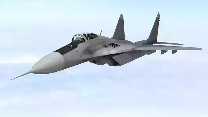 Fighter Jet Flying In Sky Plane V02 Low Poly 3D Model