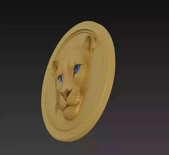 Lion Medallion Relief - Stylized 3D Wall Art Sculpture Free 3D print model