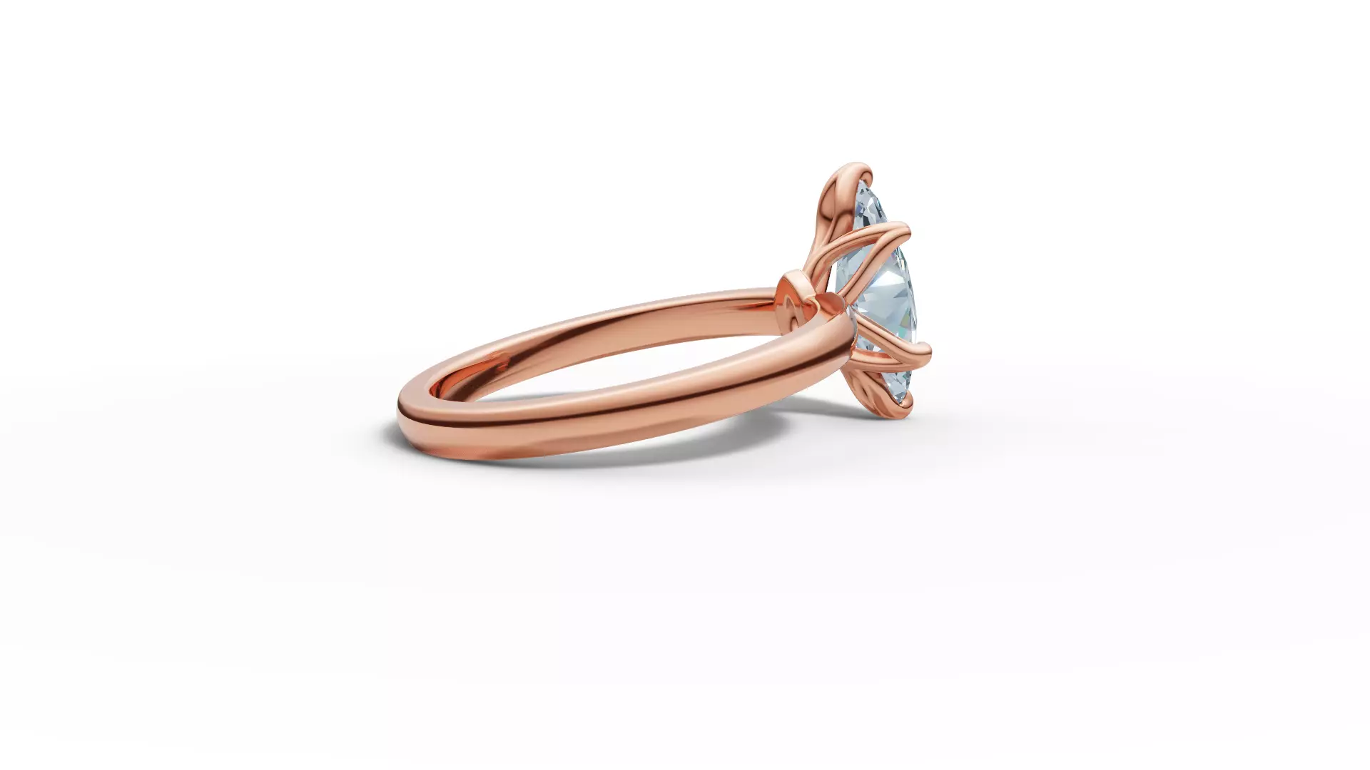 1ct Marquise Solitaire Engagement Ring Tulip Head 6 Claw 3D print model_15