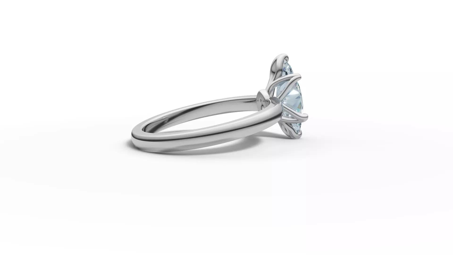 1ct Marquise Solitaire Engagement Ring Tulip Head 6 Claw 3D print model_17