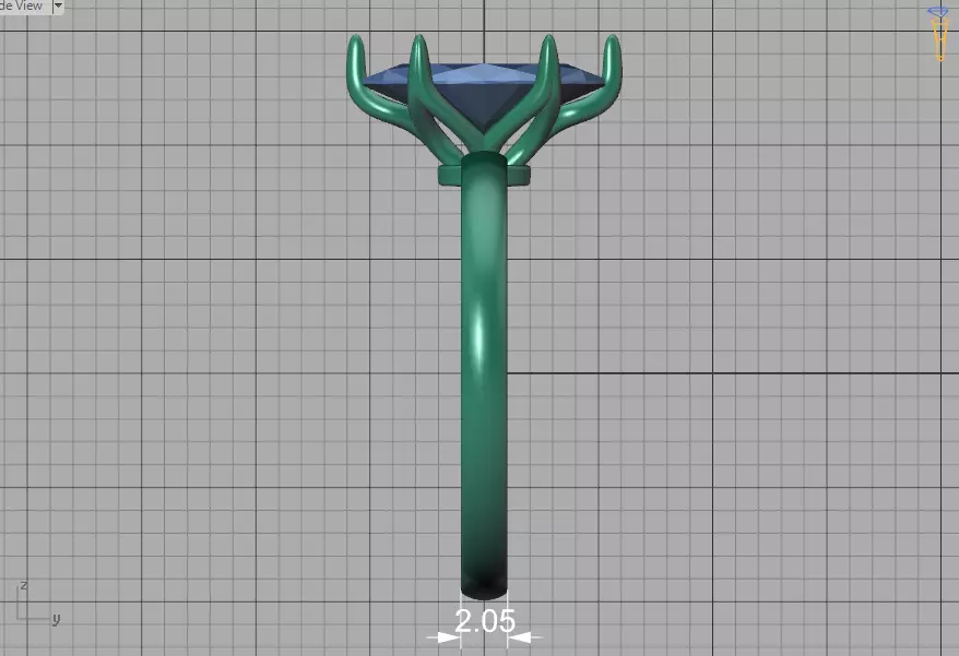 1ct Marquise Solitaire Engagement Ring Tulip Head 6 Claw 3D print model_42