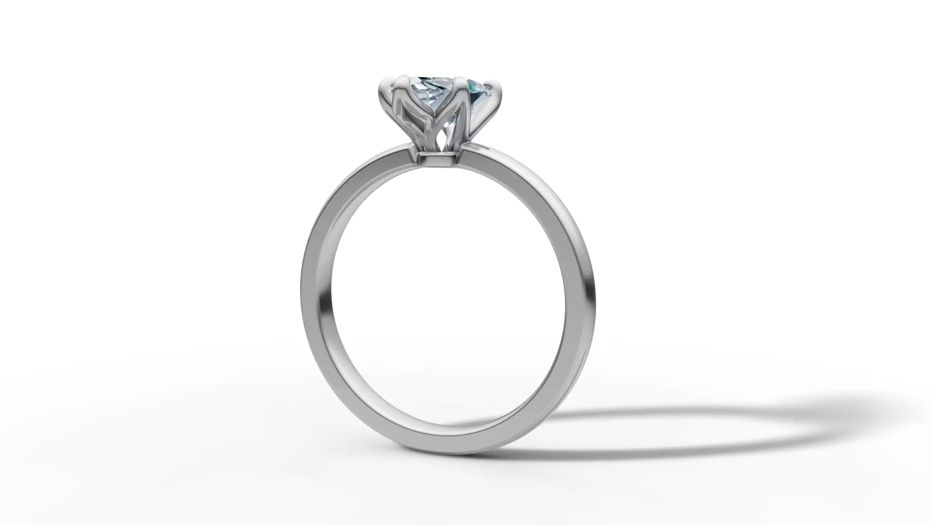 1ct Marquise Solitaire Engagement Ring Tulip Head 6 Claw 3D print model_33