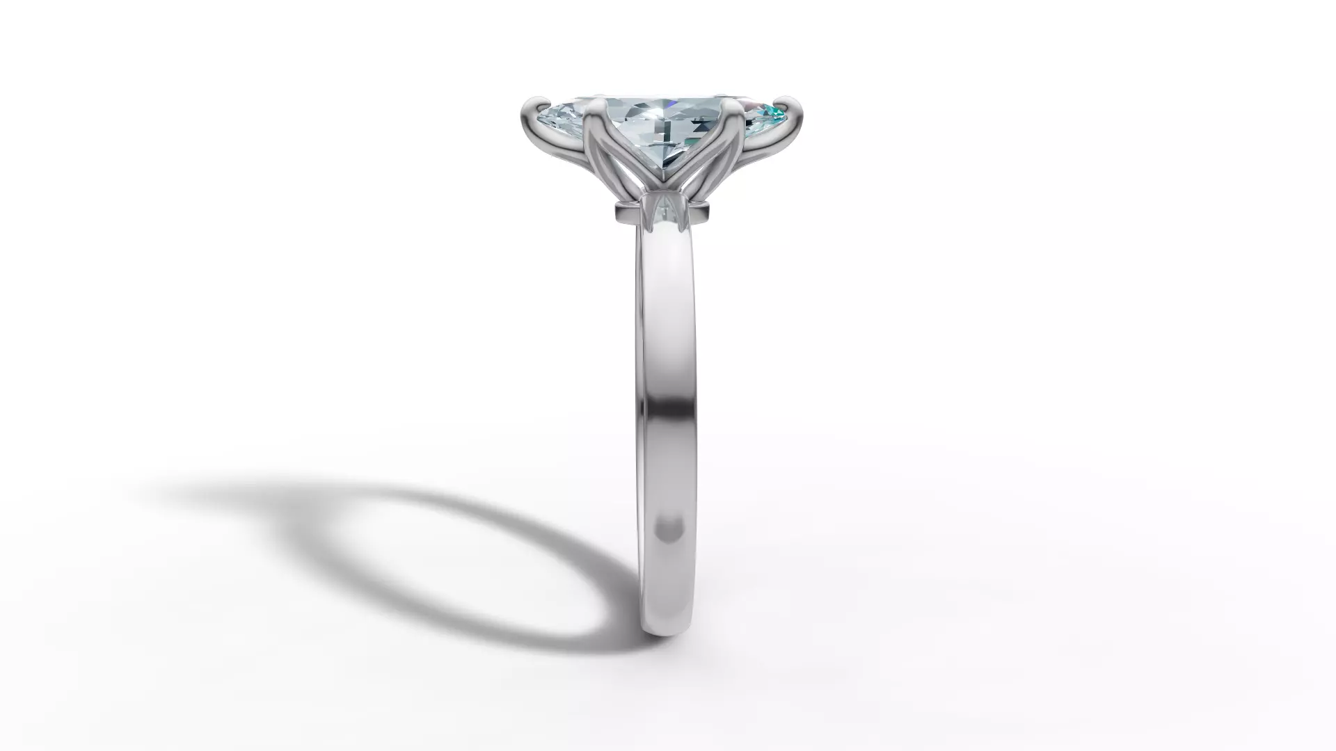 1ct Marquise Solitaire Engagement Ring Tulip Head 6 Claw 3D print model_26