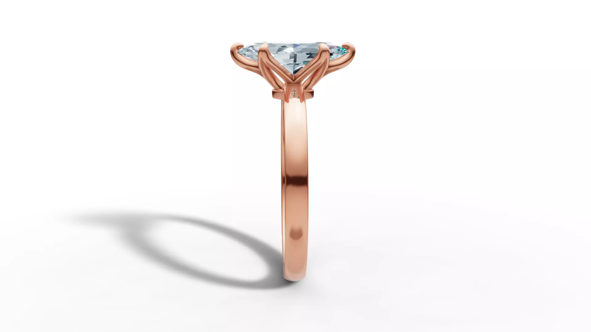 1ct Marquise Solitaire Engagement Ring Tulip Head 6 Claw 3D print model_24