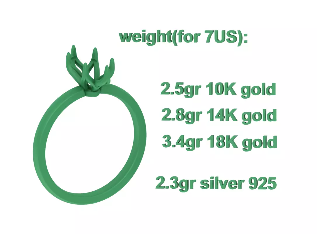 1ct Marquise Solitaire Engagement Ring Tulip Head 6 Claw 3D print model_9