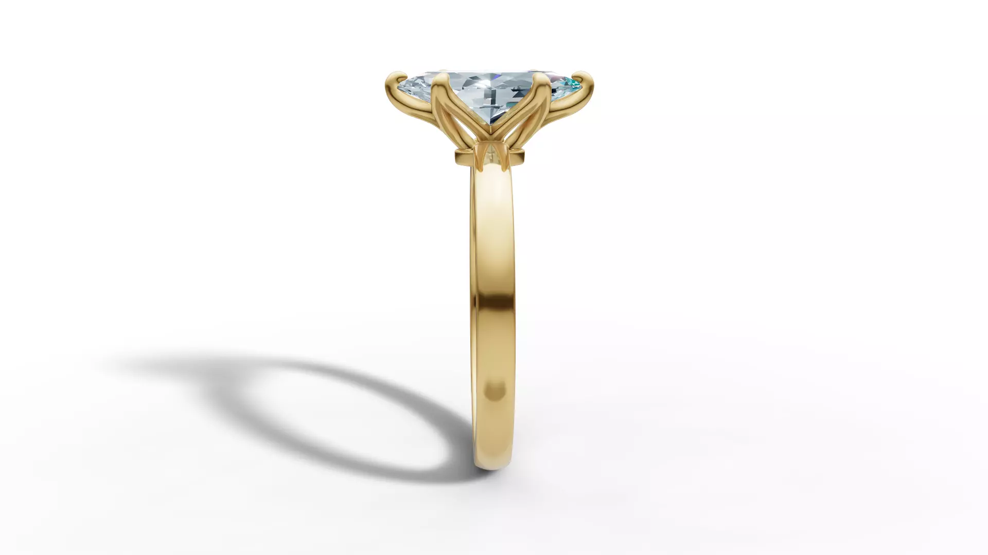 1ct Marquise Solitaire Engagement Ring Tulip Head 6 Claw 3D print model_25