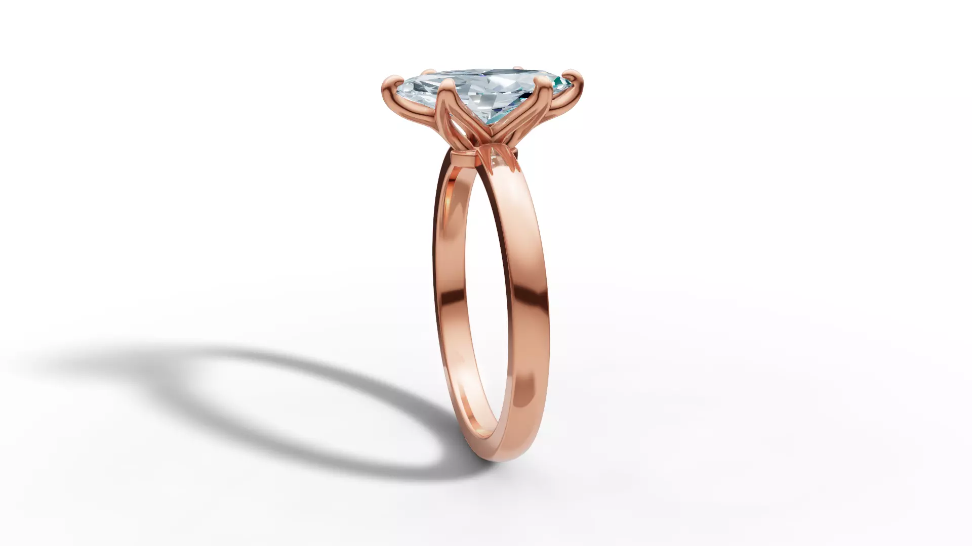 1ct Marquise Solitaire Engagement Ring Tulip Head 6 Claw 3D print model_21