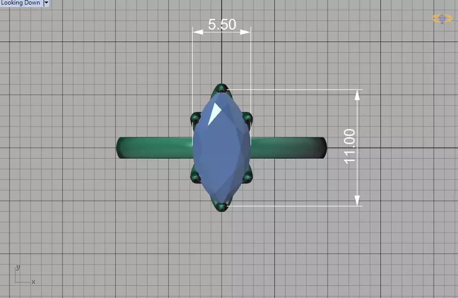 1ct Marquise Solitaire Engagement Ring Tulip Head 6 Claw 3D print model_10