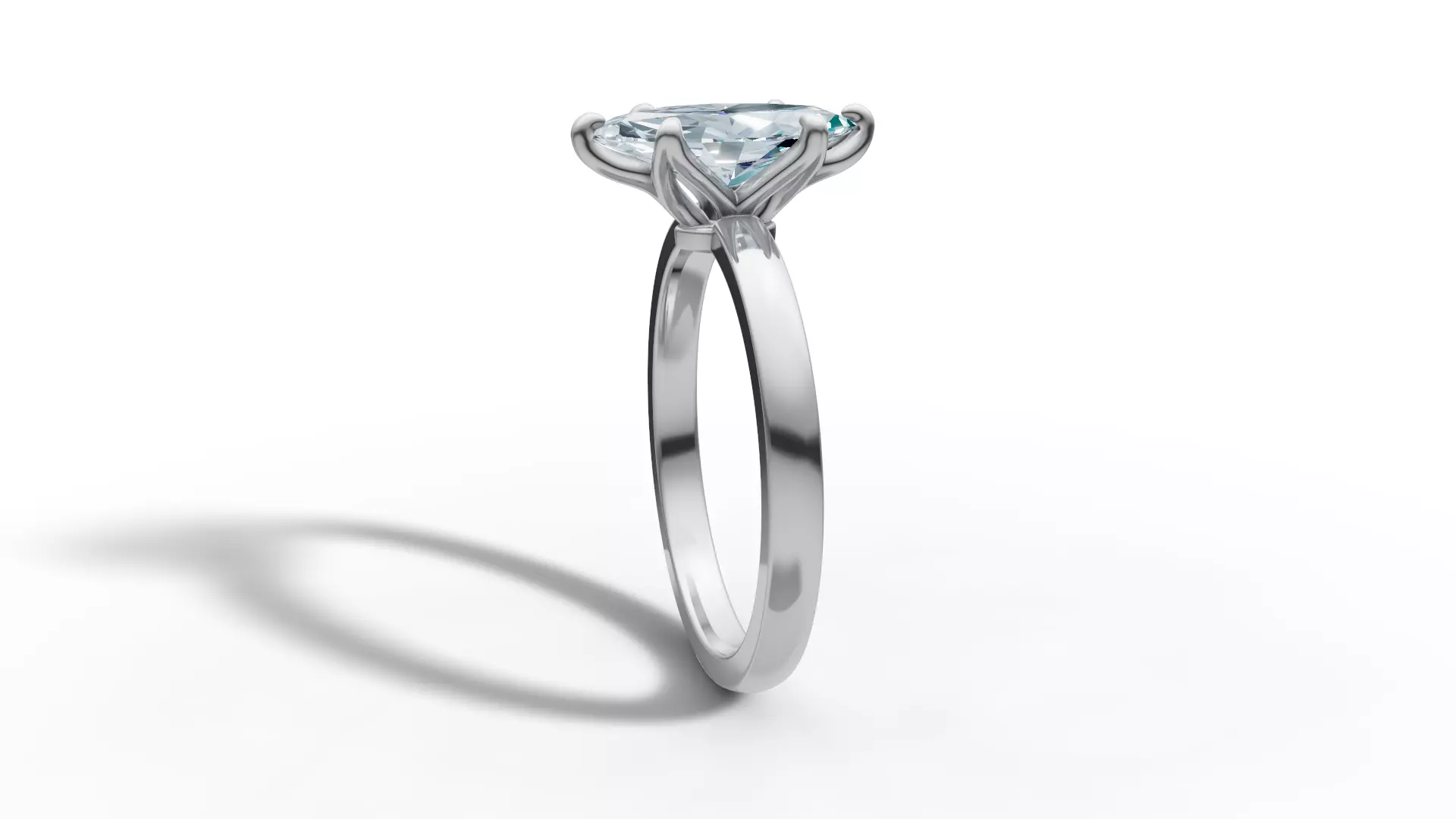 1ct Marquise Solitaire Engagement Ring Tulip Head 6 Claw 3D print model_23