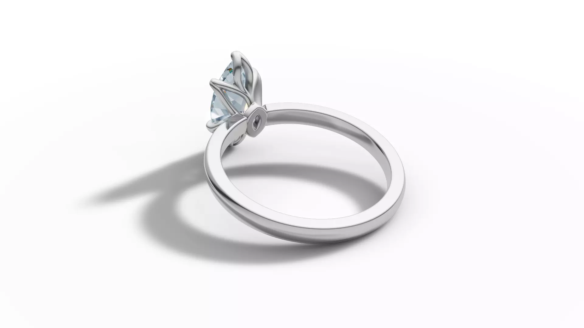 1ct Marquise Solitaire Engagement Ring Tulip Head 6 Claw 3D print model_6