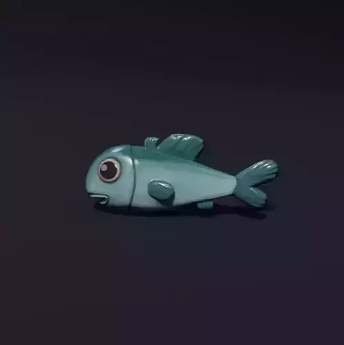 Blue Fish - Stylized PBR Textures - Game Ready Low-poly 3D model