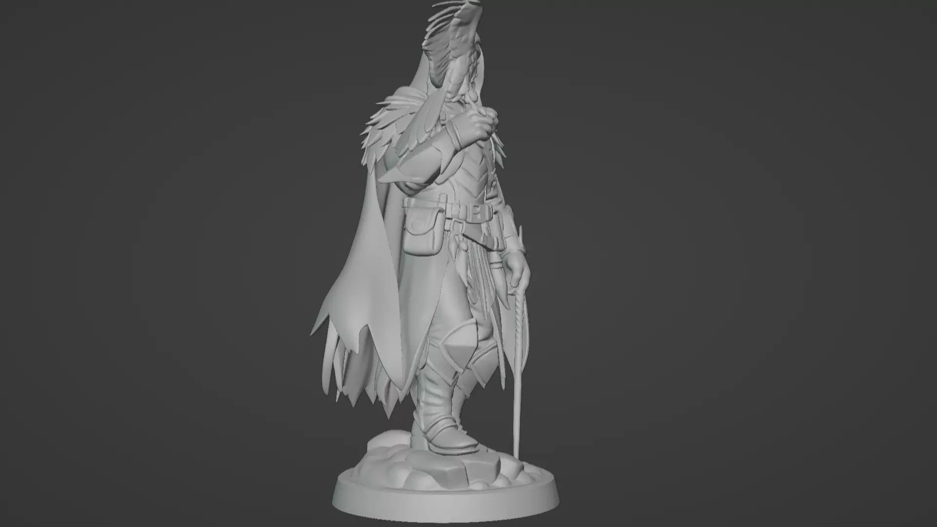 High Falconer Felgryn Ranger with Falcon 3D print model_15