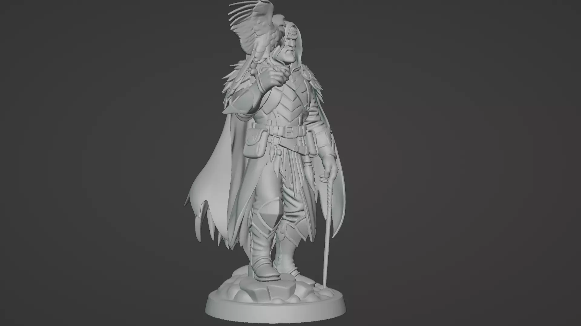 High Falconer Felgryn Ranger with Falcon 3D print model_10