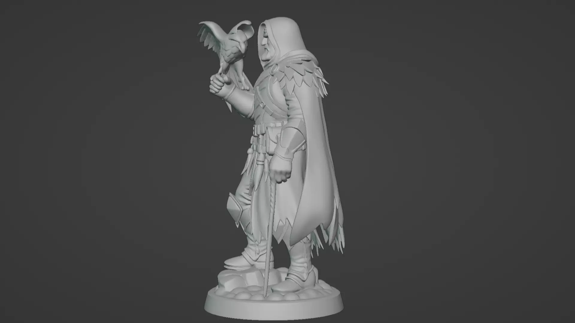High Falconer Felgryn Ranger with Falcon 3D print model_54