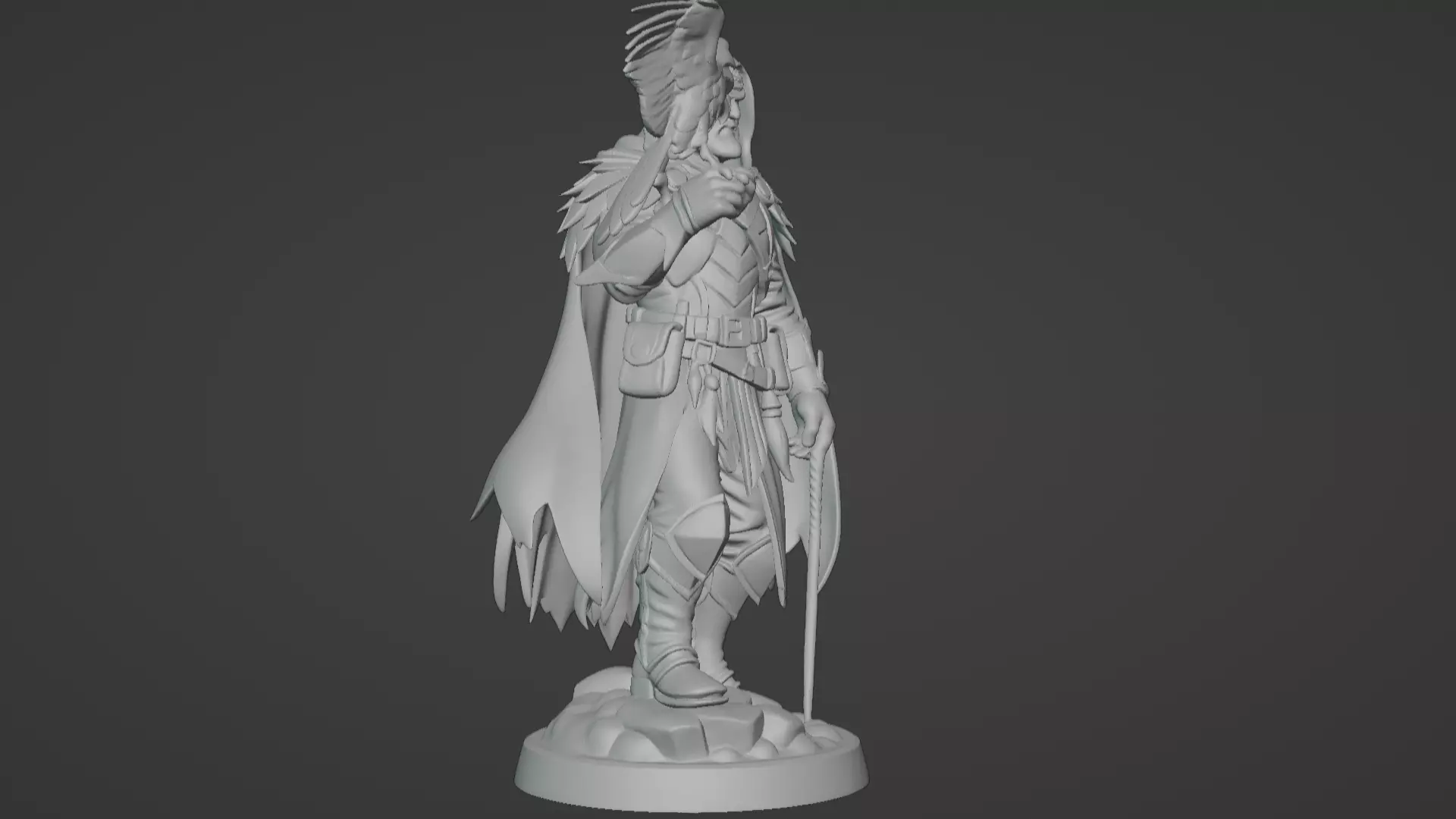 High Falconer Felgryn Ranger with Falcon 3D print model_9